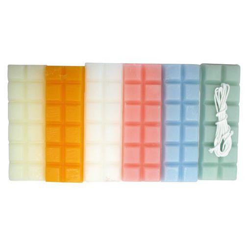 Illustration de : Paquet de 6 plaques de bougies à modeler + 8 mèches - Graine créative