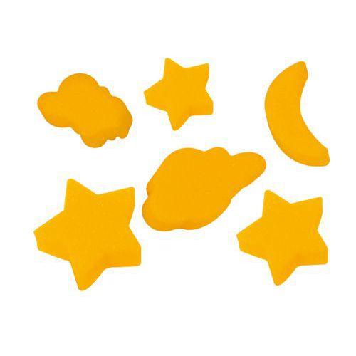 Illustration de : Sachet noël, étoiles, lunes, coeurs, papillons (18 pièces) 65x45 mm