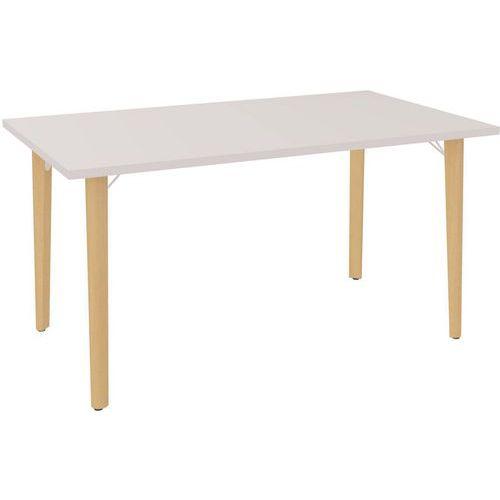 Illustration de : Table en pieds arche avec plateau mélaminé Robin - Eol