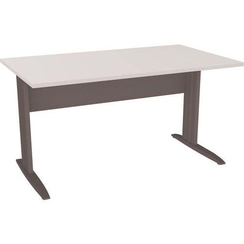 Illustration de : Table en pied L avec carter L140 cm - Idol - Eol