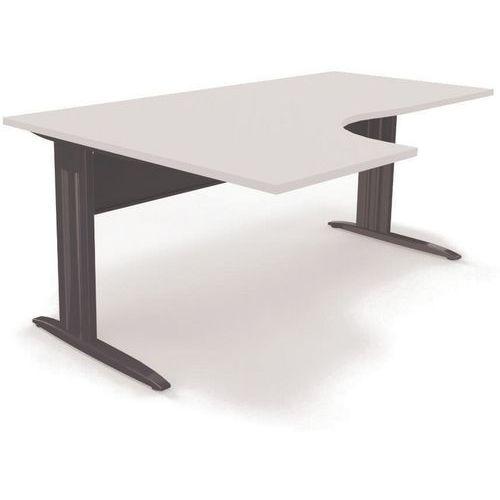 Illustration de : Bureau compact 90 degrés asymétrique L.160 cm Idol - Eol