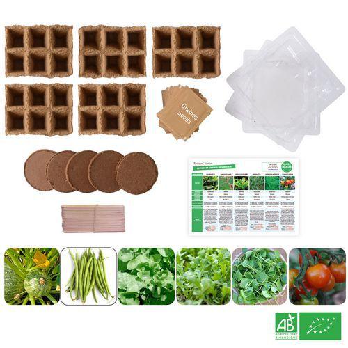 Illustration de : Coffret de sachets graines bio de légumes - Radis et Capucine