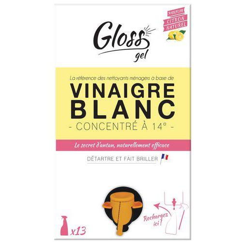 Illustration de : Vinaigre blanc citron gel 14° - 10L - Gloss ECOCUB