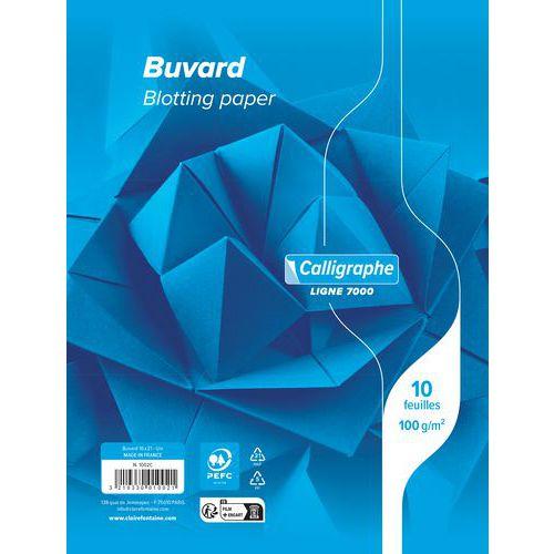 Illustration de : Buvard 16x21 blanc 100g - Clairefontaine