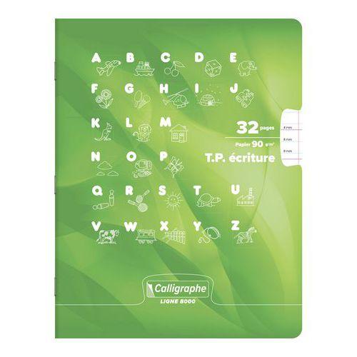 Illustration de : Cahier maternelle 32 pages 17x22 90g double ligne 4mm - Calligraphe