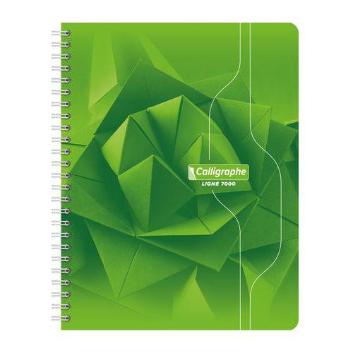 Illustration de : Cahier reliure hélicoïdale 17x22 cm 180 pages seyes 70g