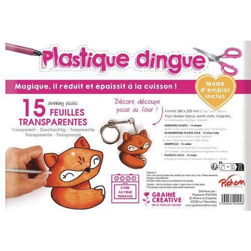 Illustration de : Feuille plastique dingue transparentes 20 x 26 cm - Graine créative