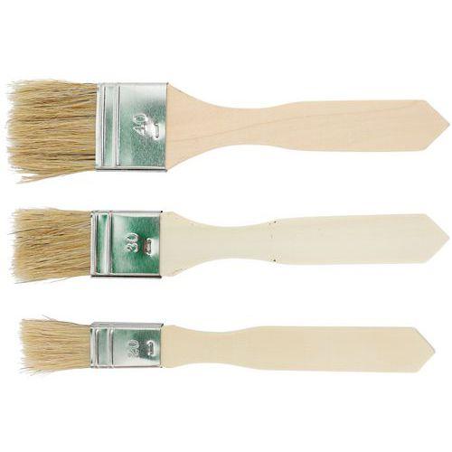 Illustration de : Lot de 3 brosses plates, manches plats