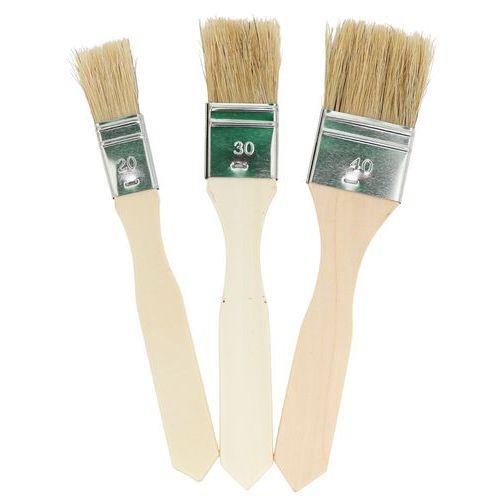 Illustration de : Lot de 3 brosses plates, manches plats