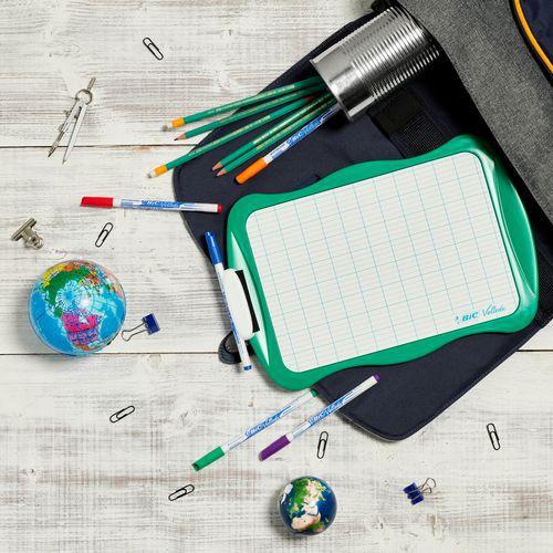 Illustration de : Ardoise velleda 21x31 cm blanche double face - Bic