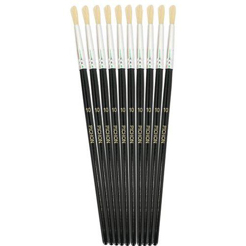 Illustration de : Sachet 10 brosses rondes soie n°10 - Pichon