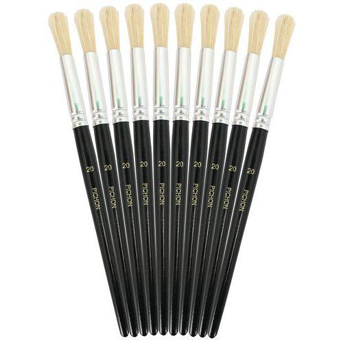 Illustration de : Sachet 10 brosses rondes soie n°20 - Pichon