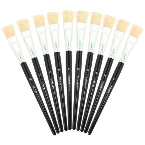 Illustration de : Sachet 10 brosses plates soie n°16 - Pichon