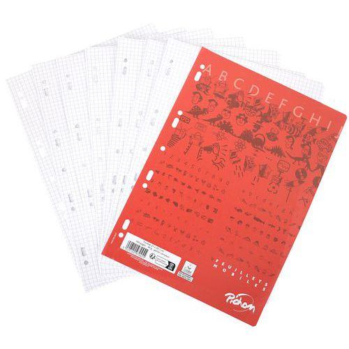 Illustration de : Etui 50 feuillets recharge classeurs A4 5x5 blanc NF 92 - Pichon