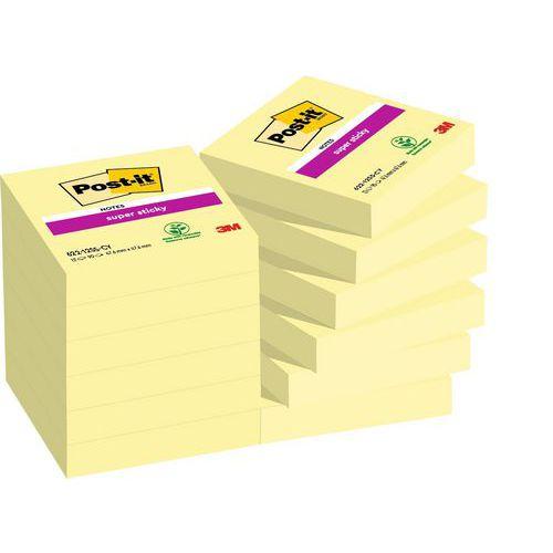 Illustration de : Bloc 90 feuilles 47,6x47,6 mm jaune super sticky - Post-it