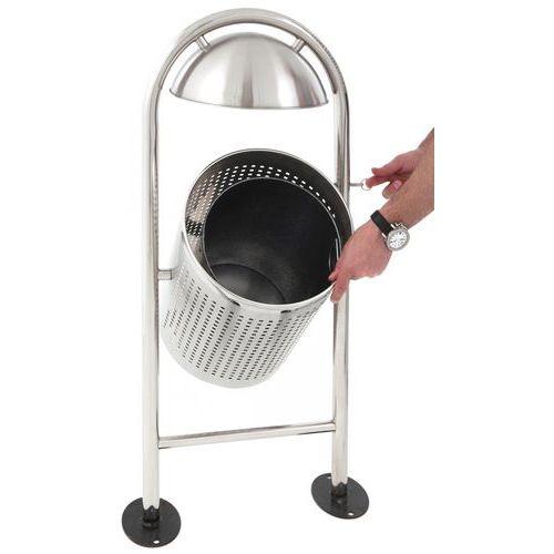 Illustration de : Poubelle extérieure ronde avec protection pluie 27 L - Vepabins