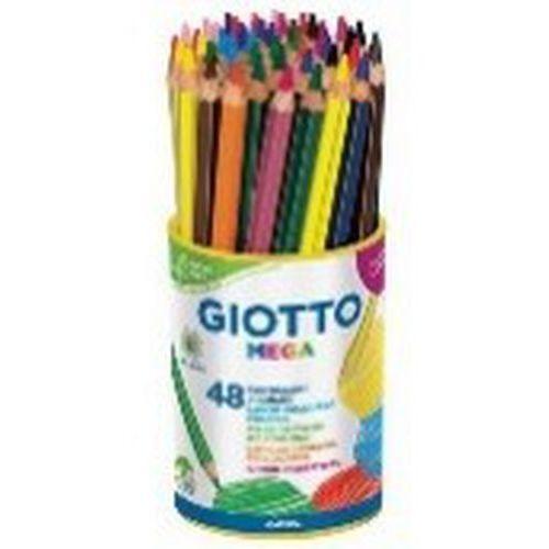 Illustration de : Pot 48 crayons de couleurs méga mine Ø 5,5 mm corps Ø 9 mm - Giotto