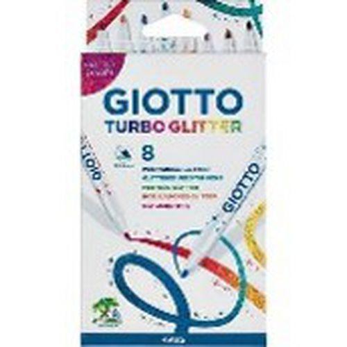 Illustration de : Etui 8 feutres à paillettes glitter - Giotto