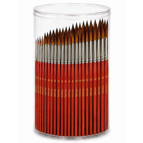 Illustration de : Lot de 144 pinceaux en poils de poney en 6 tailles assorties - Pichon