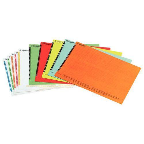 Illustration de : Lot 250 étiquettes pour dossier suspendu tiroir coloris ass - Esselte