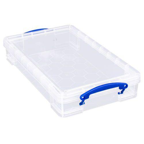 Illustration de : Bac de rangement plastique à couvercle clipsé 6L