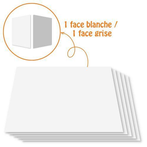 Illustration de : Feuille carton 1 face grise 1 face blanche 640g 50x65cm 1mm -Cléopâtre