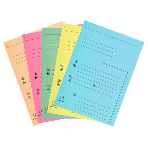Illustration de : Paquet 25 chemises 2 rabats super 210g 24 x 32 cm coul ass - Exacompta