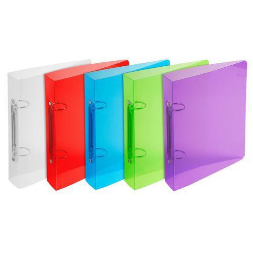 Illustration de : Classeur polypro cristal 23x22 cm pour format 17x22 cm coul assorties