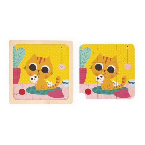 Illustration de : Puzzle en bois 9 pièces - Janod
