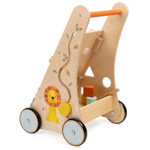 Illustration de : Chariot de marche en bois jungle - Eurekakids