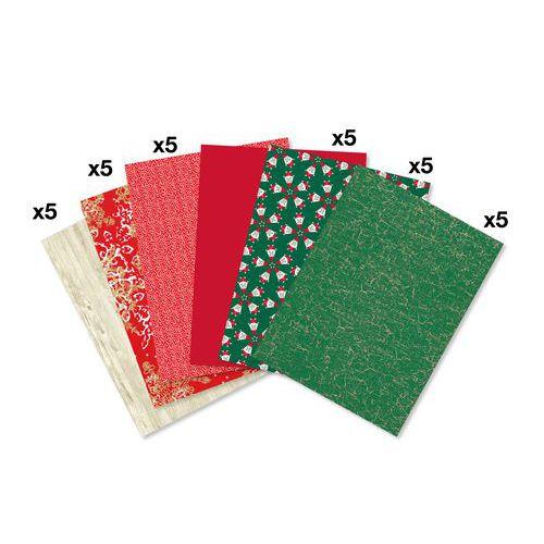 Illustration de : Pochette scolaire Noël 30 feuilles 30x40 cm - Décopatch