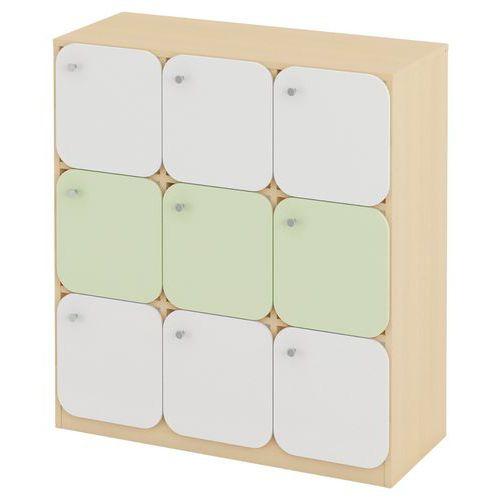 Illustration de : Meuble 9 cases avec portes