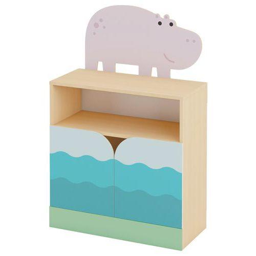 Illustration de : Meuble droit 2 portes - hippopotame