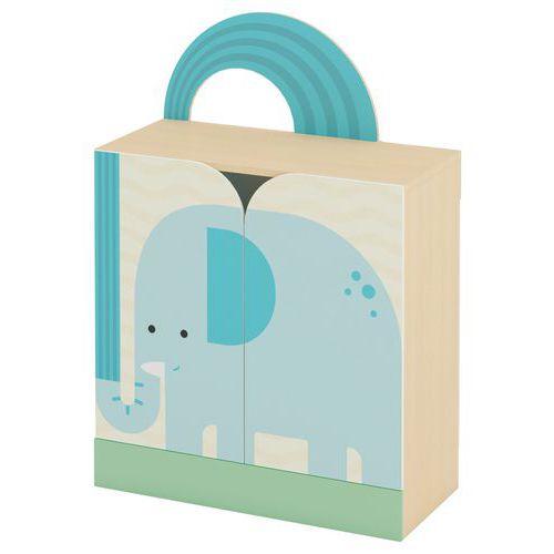 Illustration de : Meuble droit 2 portes - éléphant