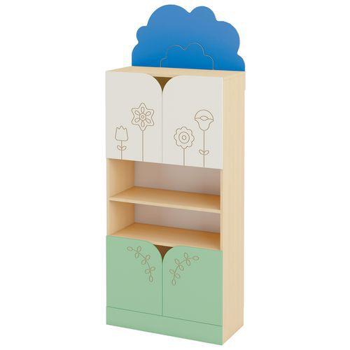 Illustration de : Meuble à étagères et portes