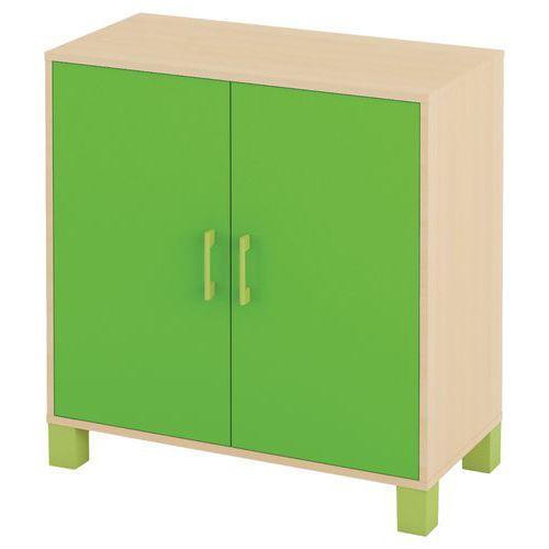 Illustration de : Armoire basse Confetti avec pieds 2 portes
