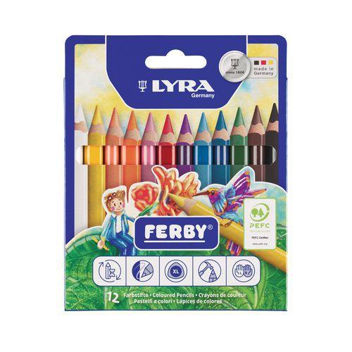 Illustration de : Etui 12 crayons ferby 12 cm Ø mine 6,25 mm - Lyra