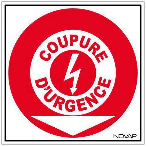 Illustration de : Panneau anti-incendie rigide - Coupure d'urgence - Novap