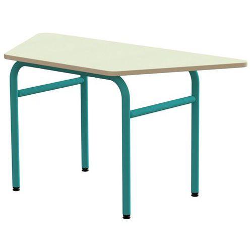 Illustration de : Table Elodie II trapèze, 4 pieds tube