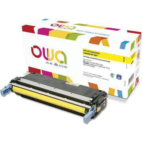 Illustration de : Toner remanufacturé HP C9732A - CANON EP-86 Y - OWA