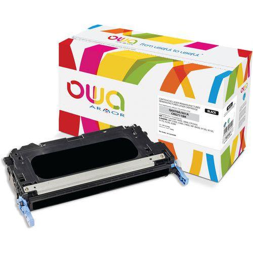 Illustration de : Toner remanufacturé HP Q6470A - CANON 711BK - OWA