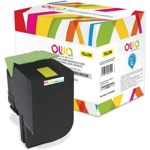 Illustration de : Toner remanufacturé LEXMARK 80C2SYE - 80C2SY0 - OWA