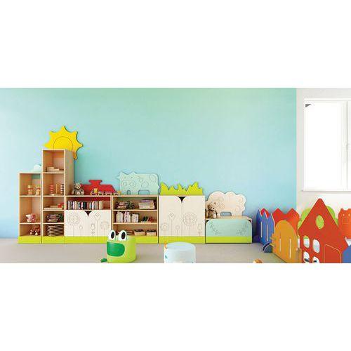 Illustration de : Meuble à étagères - soleil