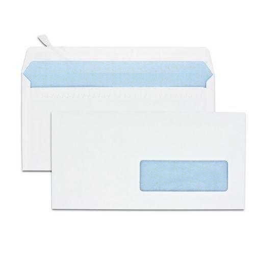 Illustration de : Enveloppes autocollantes blanches siligom fenêtre 80gr 110x220mm - GPV