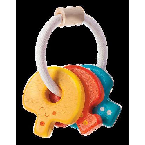 Illustration de : Hochet clés en bois - PlanToys