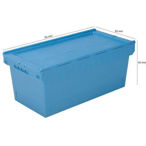 Illustration de : Bac multifonction à couvercle double rabat - Longueur 800 mm - 74 L