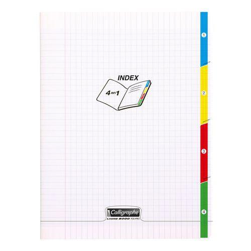 Illustration de : Cahier 4 index incolore 24x32cm 140 pages séyès 90g - Clairefontaine