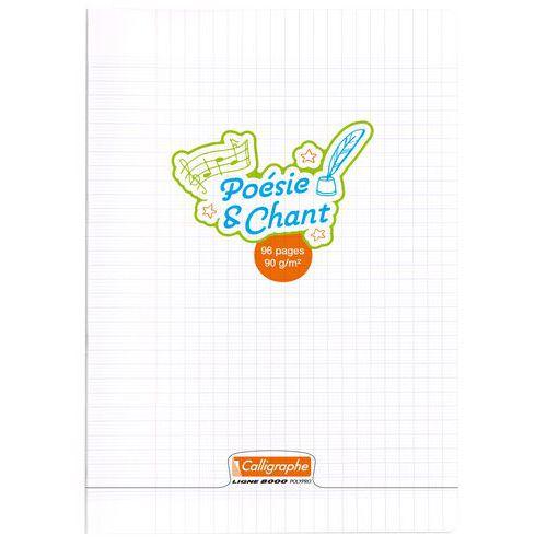 Illustration de : Cahier poésie&chant piqué incolore A4 96p séyès/uni 90g - Calligraphe