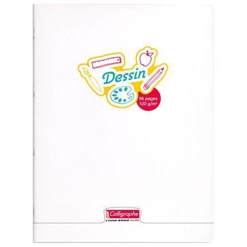 Illustration de : Cahier dessin piqué incolore 24X32 cm 96 pages uni 120g - Calligraphe