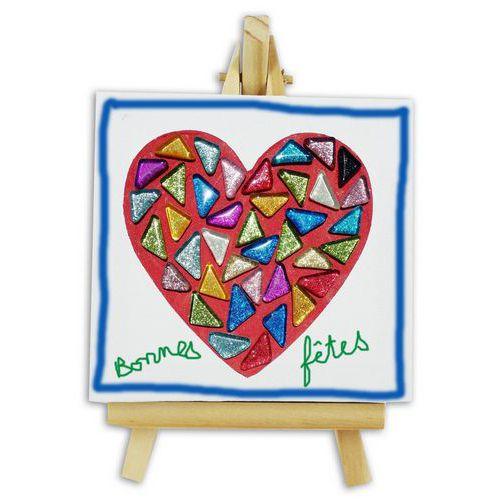 Illustration de : Mini toile à peindre 10x10 sur châssis + chevalet